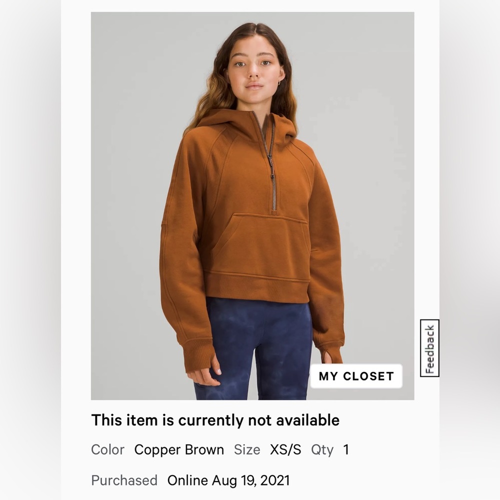 Scuba Oversized Half-Zip
Hoodie
Colour Copper Brown
Size XS/S